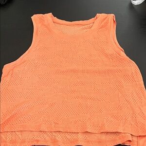 lululemon athletica Coral Orange Eyelet Tank Top